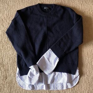 Topshop navy blue boyfriend sweater w blouse 4